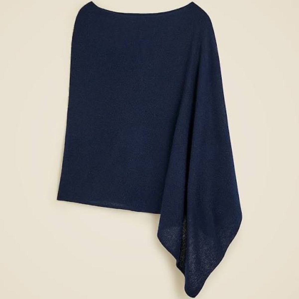 Flash sale ~~ J. Crew Navy Wool Cashmere Poncho NWT